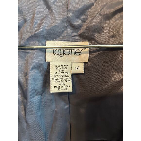 Vintage Y2K Together Wool Blend Colorblock DenimJacket 14 - Picture 3 of 4